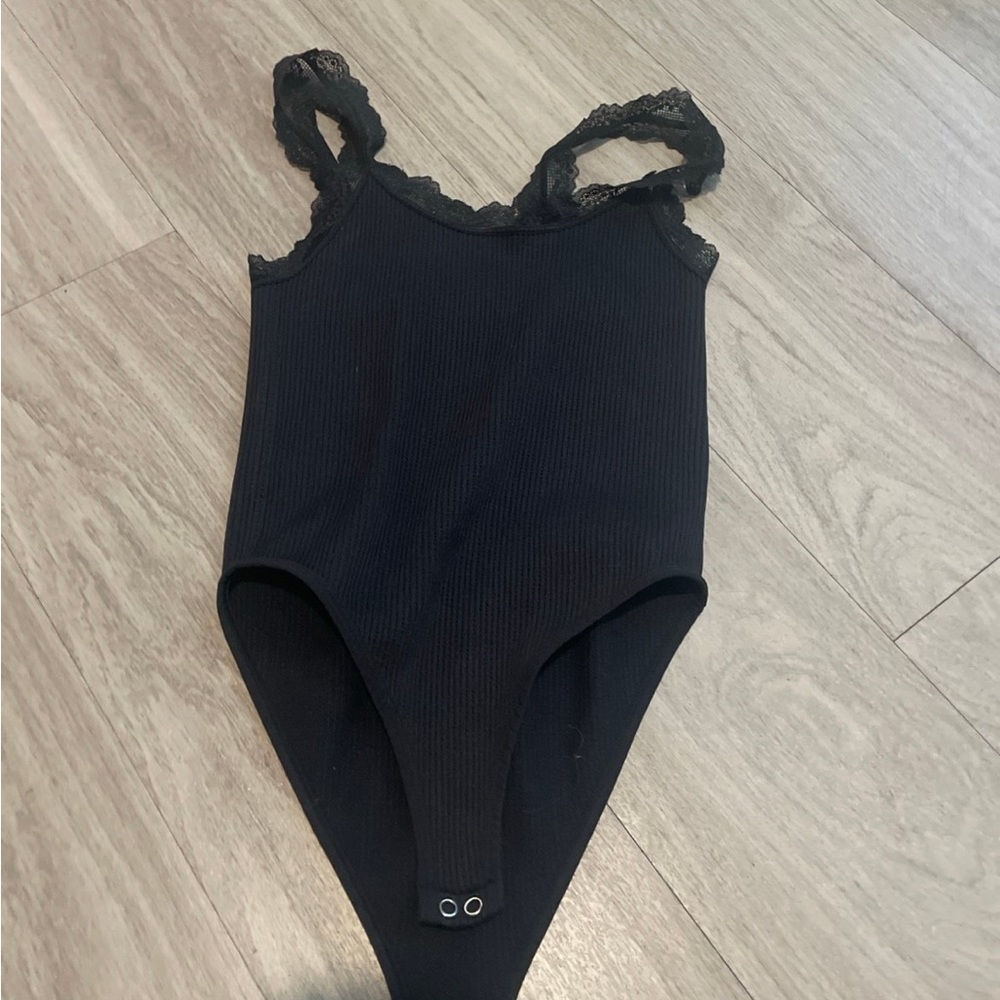 Forever 21 Black Lace Strap Bodysuit